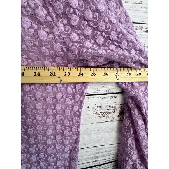 Vintage Y2K Lace Top Pink Purple Sheer L Embroidered Romantic Feminine Whimsical - Picture 2 of 8
